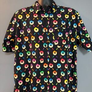 NWT Grassroots California KBG Glass  Donut Matrix Men’s Button Up Size Large